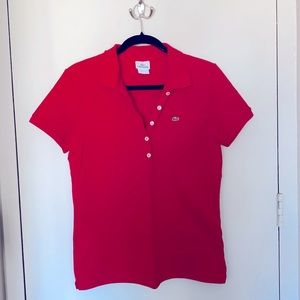 NWOT Red Lacoste Polo Shirt sz46